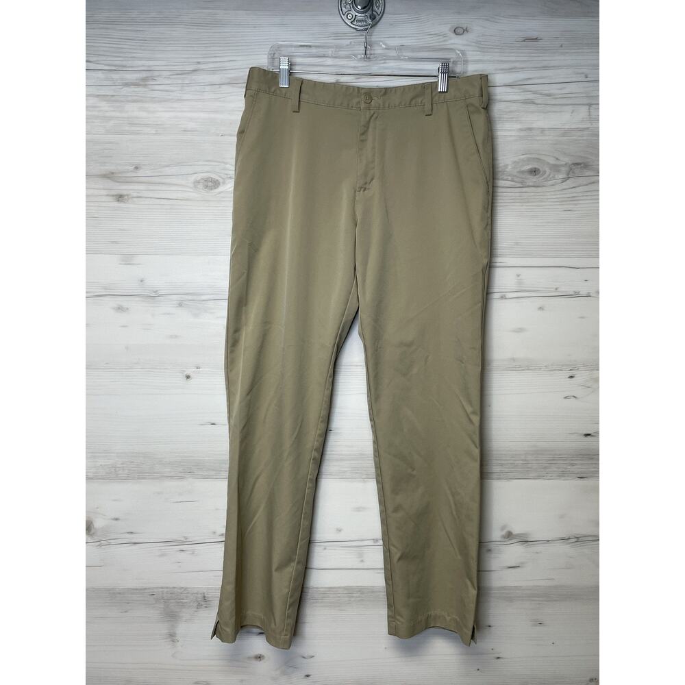 Adidas Mens 34x32 Tan Golf Pants Athletic Performance‎ Stretch Khaki B84557